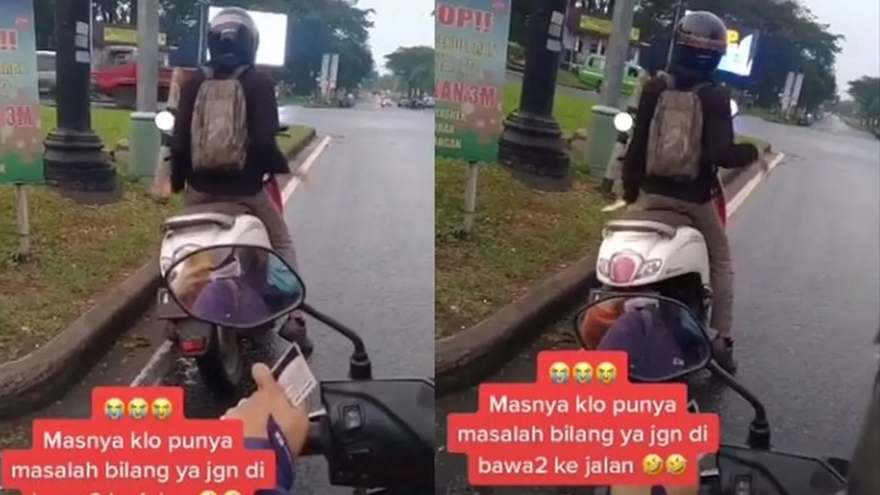 Aksi Pengendara Motor Cuek Joget di Lampu Merah Ini Jadi Pusat Perhatian, Kocak