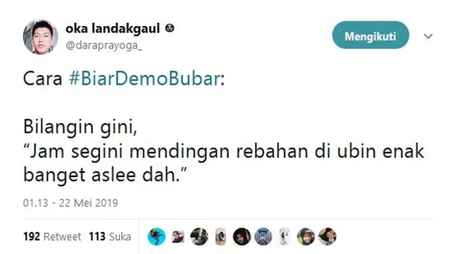 Tagar Biar Demo Bubar
