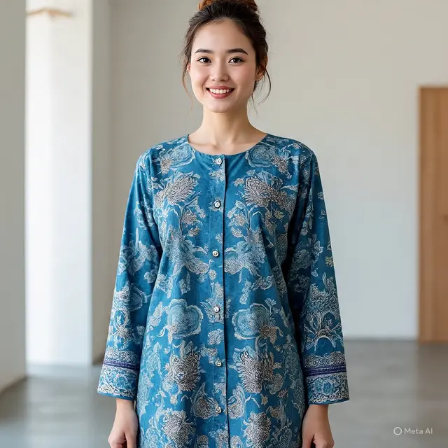 Tunik Batik Lengan Panjang Wanita