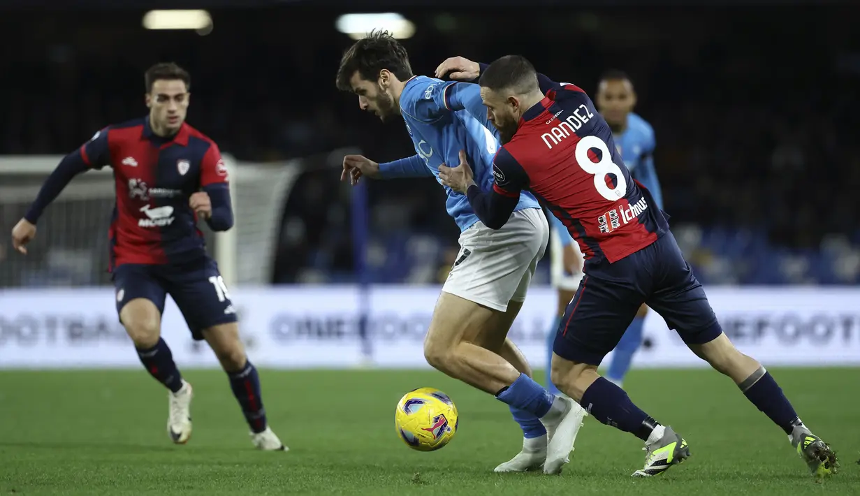 Sementara Cagliari tertahan di posisi 16 dengan baru mengumpulkan 13 poin. (Alessandro Garofalo/LaPresse via AP)