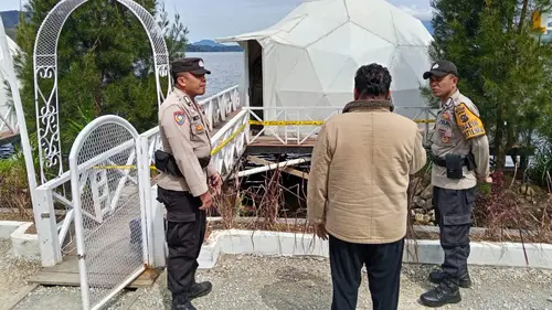 Lokasi penemuan wanita tewas di di kawasan wisata glamping Alahan Panjang, Kabupaten Solok, Sumatera Barat.