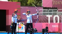 Pepanah Riau Ega Agatha dan Diananda Choirunisa di Olimpiade Tokyo 2020. (Doc NOC Indonesia)