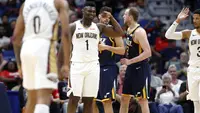 Selebrasi Zion Williamson (no1/AP)