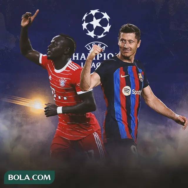 Ilustrasi - Sadio Mane Vs Robert Lewandowski