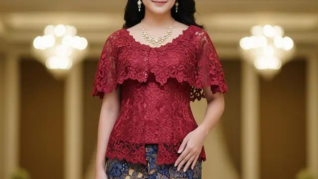 Model Atasan Brokat dengan Rok Batik Span Body Fit Elegan