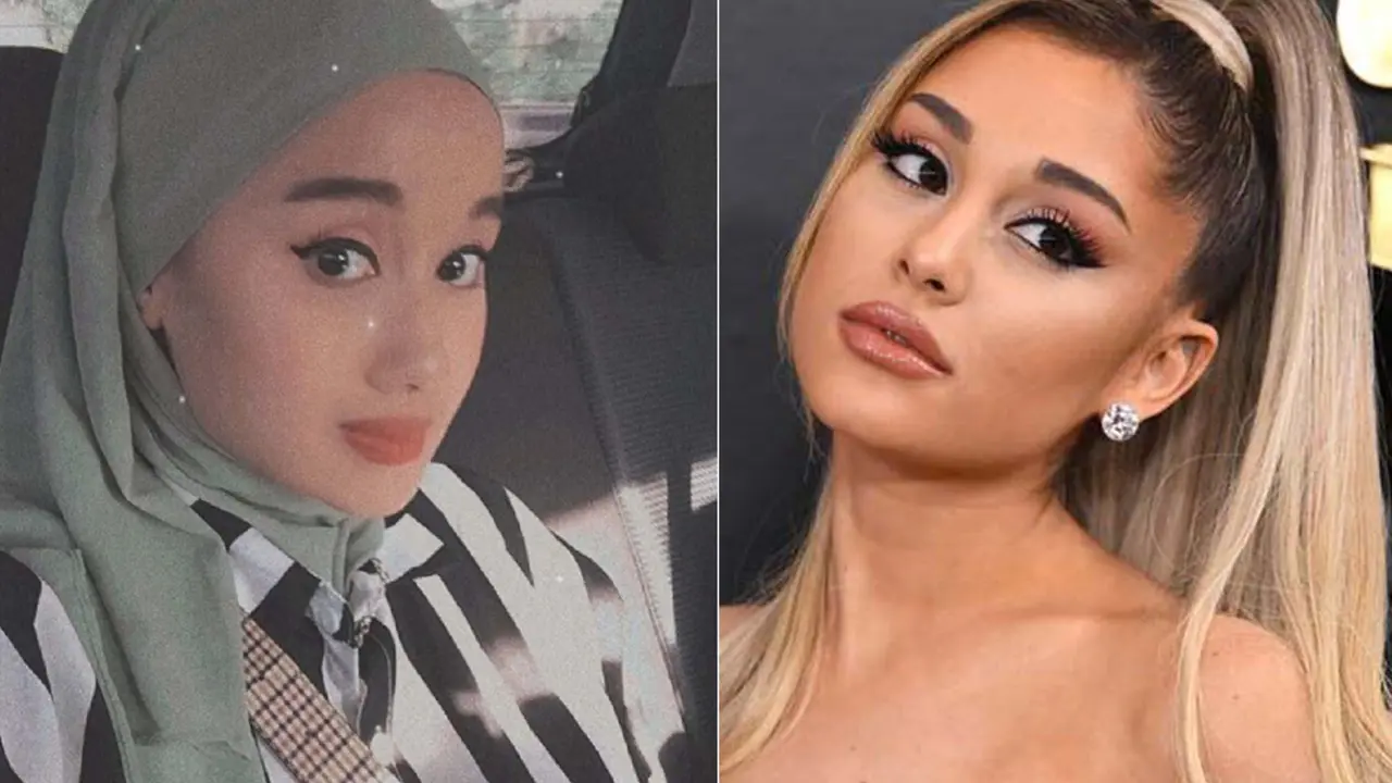 Bak Pinang Dibelah Dua, Ini Sosok Hijaber Kembaran Ariana Grande