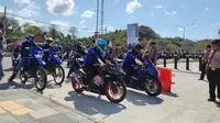 Ratusan bikers dari komunitas Yamaha hadir langsung untuk memberikan dukungan kepada para pembalap Yamaha Racing Indonesia (dok: Yamaha)