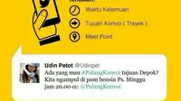 Hashtag #PulangKOnvoi sendiri pertama kali diramaikan oleh akun @PulangKonvoi. 