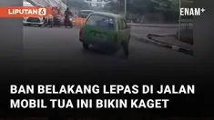 Sebuah mobil tua alami insiden tak terduga di jalan mengundang perhatian