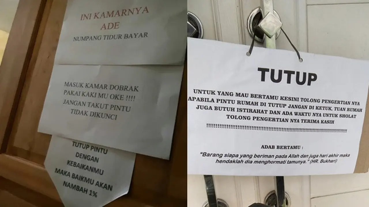 7 Tulisan Peringatan Kocak di Pintu Ini Bikin Geleng Geleng