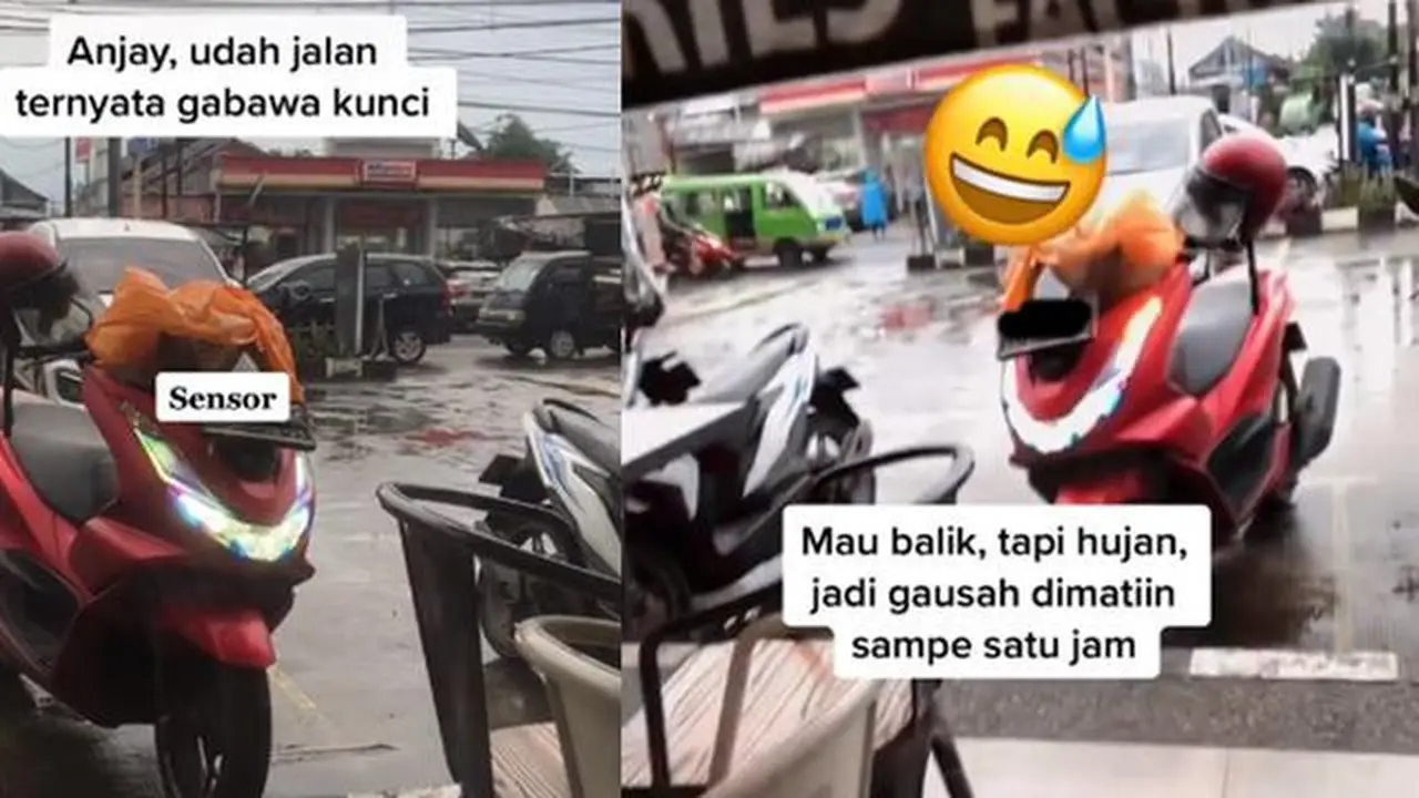 Tak bawa remot akhirnya motor terus dihidupkan (TikTok/@lovelydaybianca)