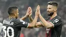 Berkat hasil ini, Milan yang memiliki poin 10 mengakhiri babak penyisihan dengan menjadi runner-up Grup E. Sementara itu, Salzburg finis sebagai peringkat ketiga dengan poin 6 dan berhak tampil di Liga Europa. (AP/Luca Bruno)