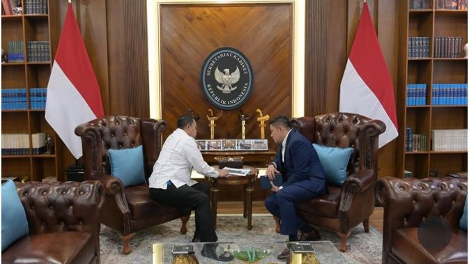 Seskab Teddy Terima Menteri ATR Nusron Wahid, Bahas Berbagai Isu Strategis