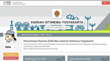 Pendaftaran Penerimaan Peserta Didik Baru Jogjakarta atau PPDB Jogja 2022 jenjang SMA/SMK.