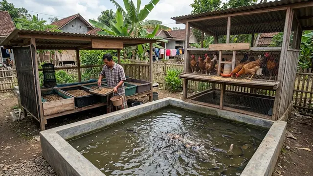 Ide Ternak Air dan Darat yang Bisa Dilakukan Bersamaan di Lahan Terbatas/AI Generated