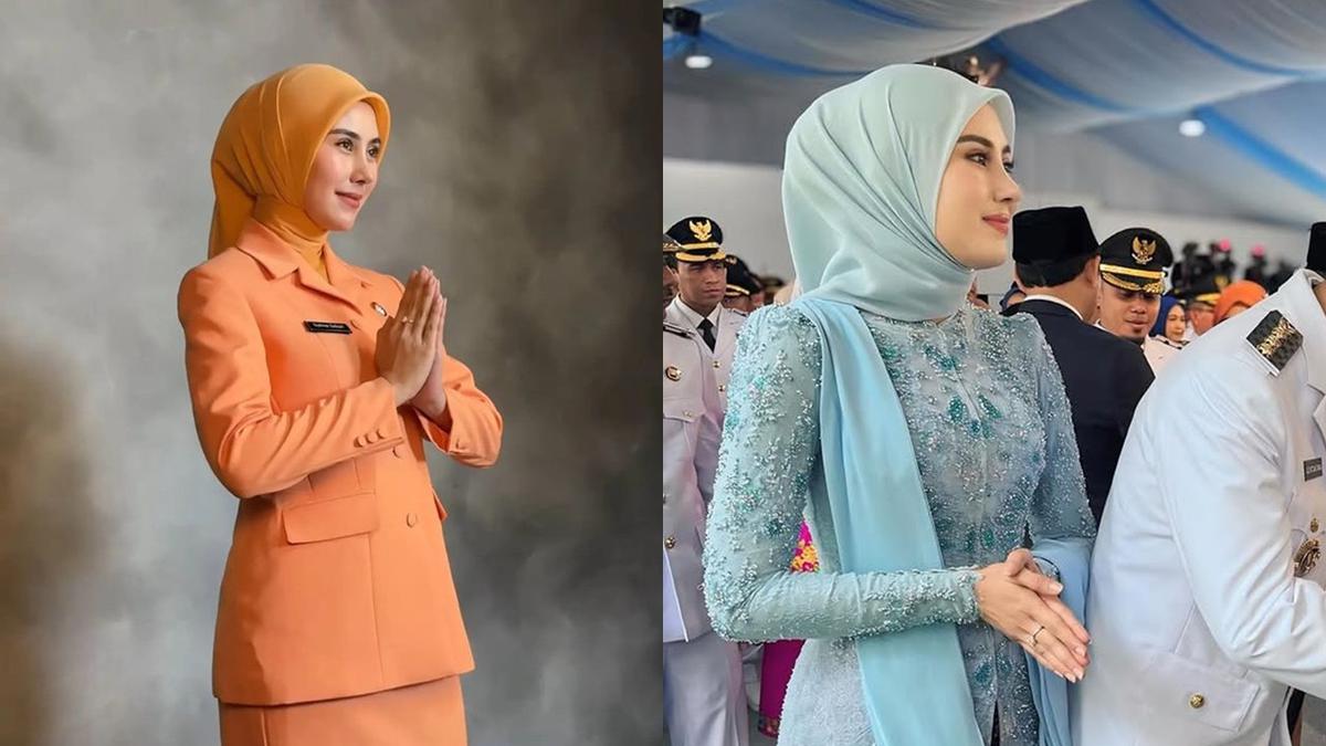 7 Potret Syahnaz Tampil Anggun Jadi Istri Bupati, Cocok dengan Seragam PKK