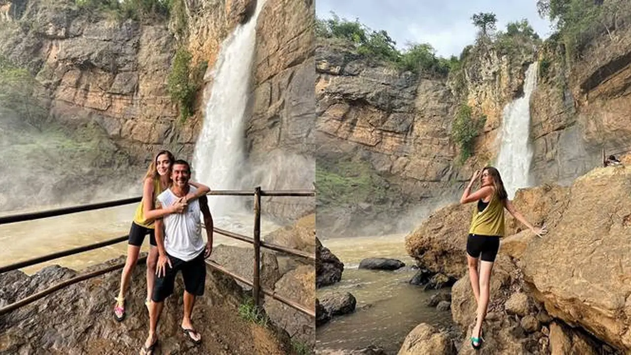 7 Momen Seru Yasmine Wildblood Main Ke Curug, Liburan Bareng Keluarga