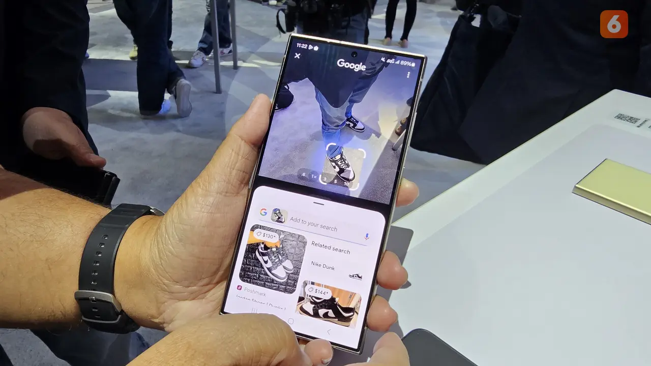 Fitur Galaxy AI Circle to Search di Samsung Galaxy S24 Series. Liputan6.com/Yuslianson