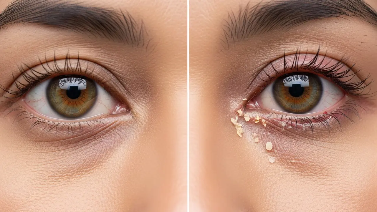 Perbedaan Ptosis dan Blefaritis pada Mata (AI)
