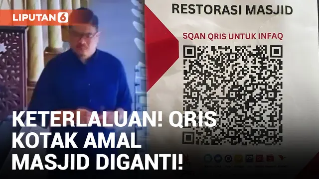 Viral! Aksi Pria Ganti Kode Qris Kotak Amal Masjid