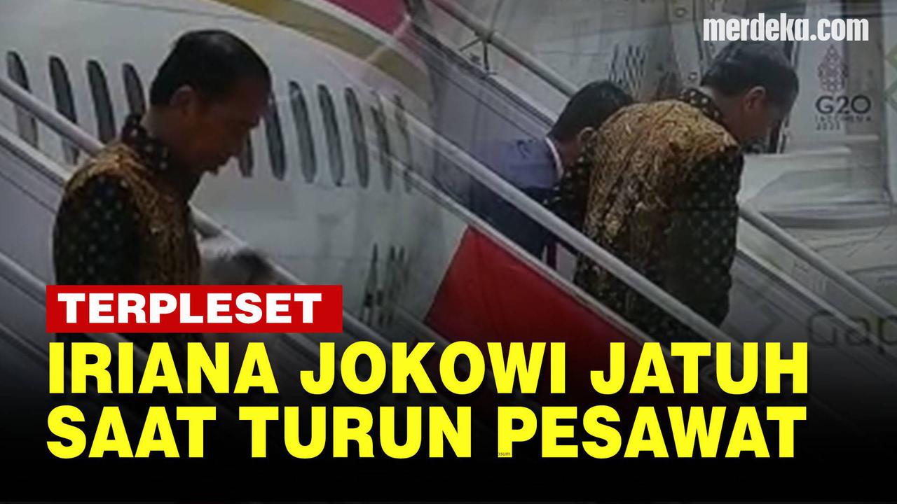 VIDEO: Momen Iriana Jokowi Terjatuh saat Turun dari Pesawat Kepresidenan