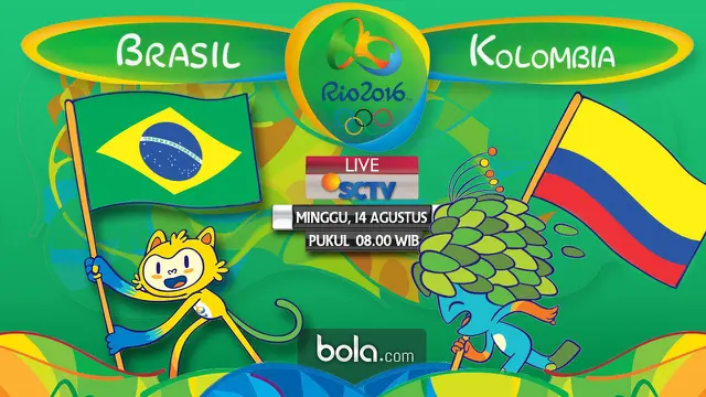 Brasil Vs Kolombia Rio 2016 (Bola.com/Adreanus Titus)