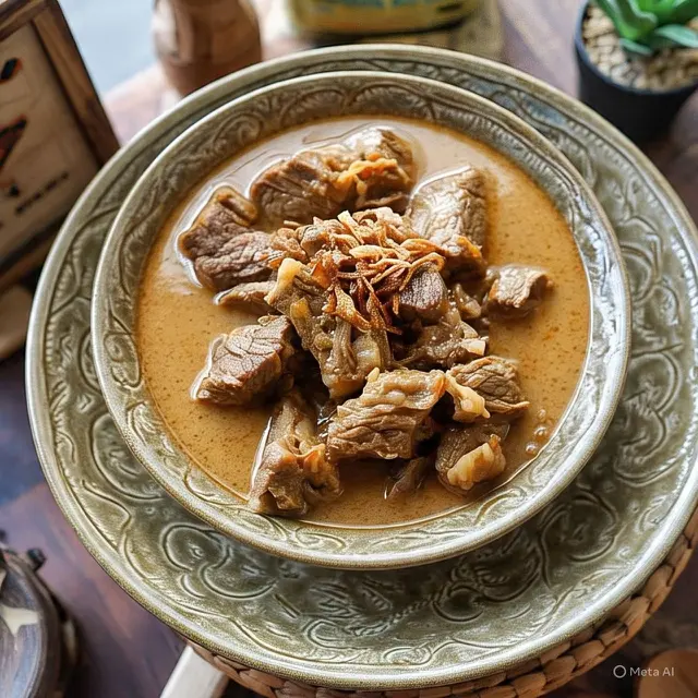 Asam Padeh Daging dengan Santan Kental