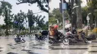 Viral Jalan di Medan Dikeramik, Bikin Belasan Pengendara Terpeleset (Sumber: Twitter/Pai_C1)