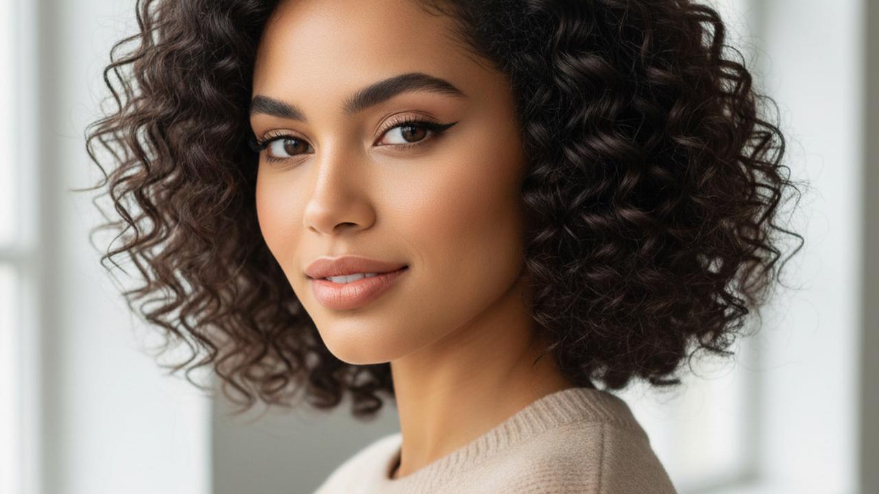 Gaya Rambut Curly Bob Terdefinisi