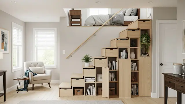 Desain rumah dengan konsep split level (Image by Gemini AI)