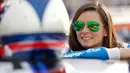 Danica Patrick bersiap mengikuti balapan kualifikasi the Monster Energy NASCAR Cup Series Kobalt 400 di Las Vegas, Nevada (10/3). Danica Sue Patrick lahir Beloit, Wisconsin, Amerika Serikat pada tanggal 25 Maret 1982. (Jonathan Ferrey/Getty Images/AFP)