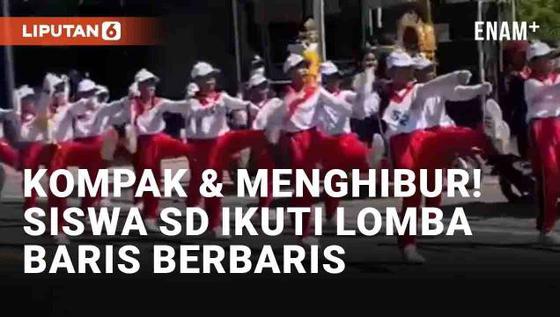 VIDEO: Aksi Kompak Siswa SD Ikuti Lomba Baris Berbaris di Bali, Tuai Pujian