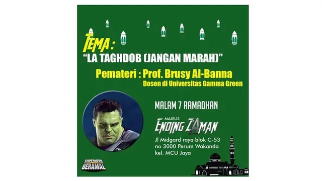 Begini Jadinya Kalau 7 Superhero Avengers Jadi Pemateri Kajian Ramadan