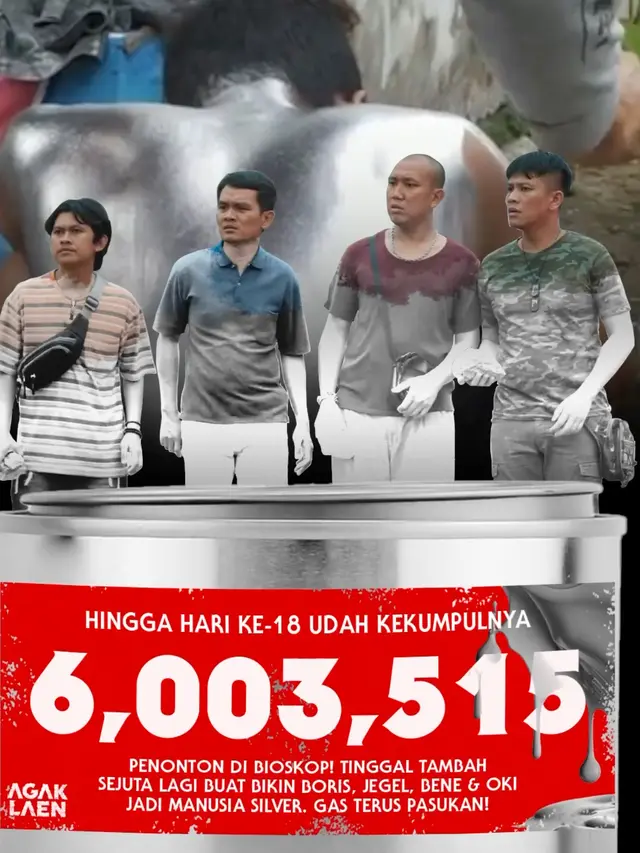 Jumlah penonton film Agak Laen mencapai 6 juta pada 18 Februari 2024. (Foto: Dok. Instagram @ernestprakasa)