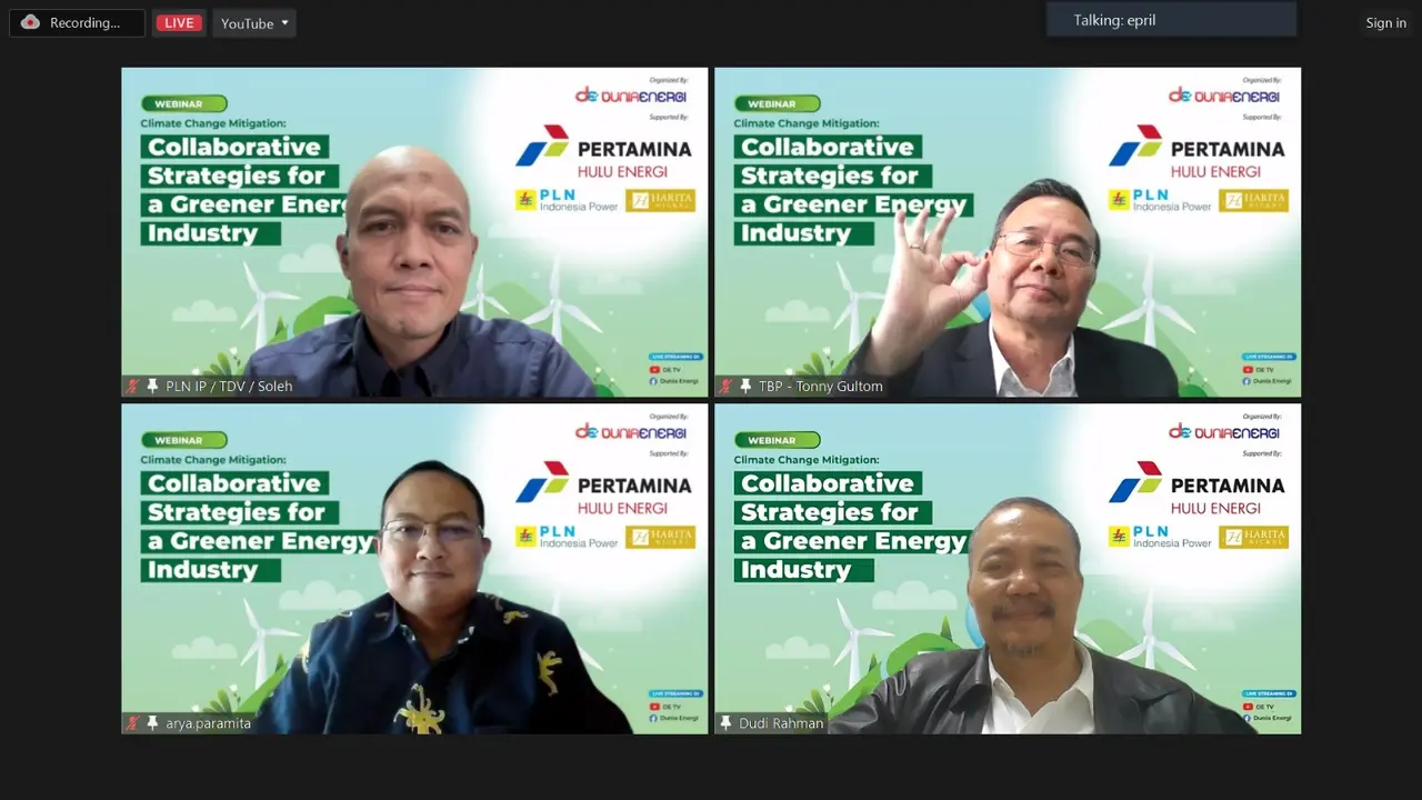 Webinar Climate Change Mitigation: Collaborative Strategies for a Greener Energy Industry di Jakarta, Selasa (17/10/2023).
