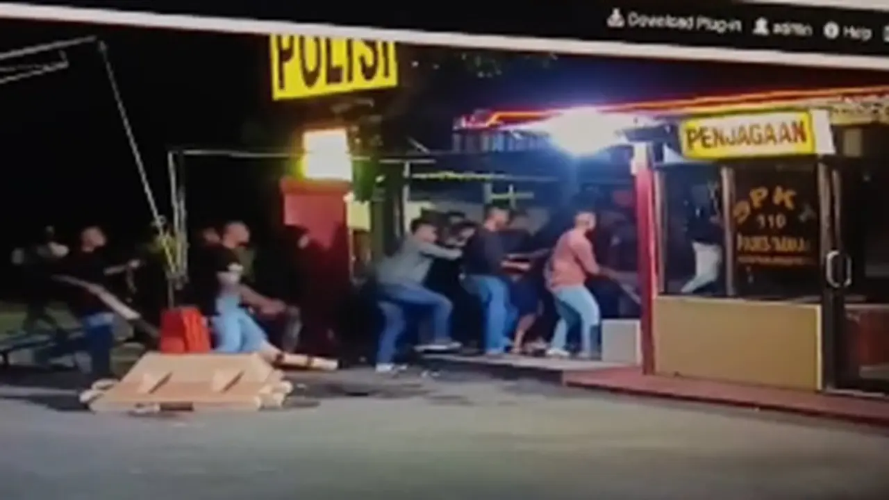 Tangkapan Layar Penyerangan Mapolres Tarakan