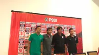 Konferensi pers jelang Timnas Indonesia U-23 melawan Thailand U-23 di Hotel Sultan, Jakarta, Rabu (30/5/2018). (Liputan6.com/Ahmad Fawwaz Usman)