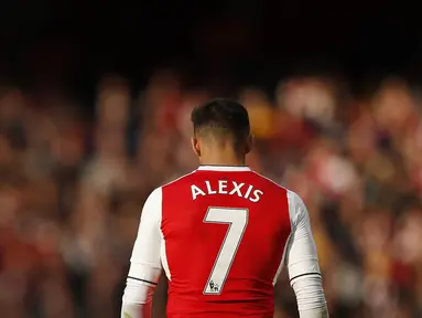 Striker Arsenal, Alexis Sanchez, saat tampil melawan Middlesbrough pada laga Premier League di Stadion Emirates, London, Sabtu (22/10/2016). (Reuters/John Sibley)
