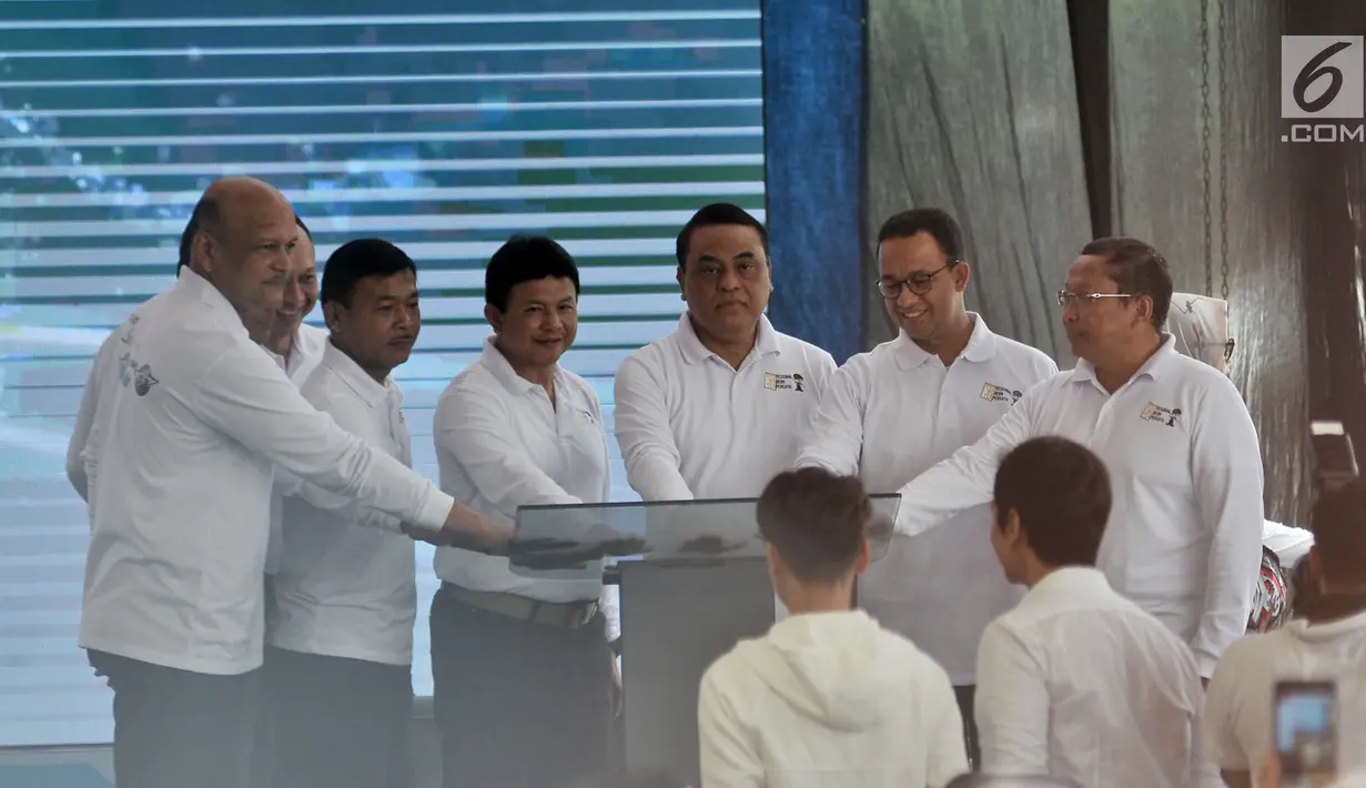 Menpan RB Syafruddin memberi sambutan saat peluncuran Electronic Traffic Law Enforcement (ETLE) di kawasan Bundaran HI, Jakarta, Minggu (25/11). ETLE menggunakan teknologi elektronik berupa kamera ANPR. (Merdeka.com/Iqbal Nugroho)