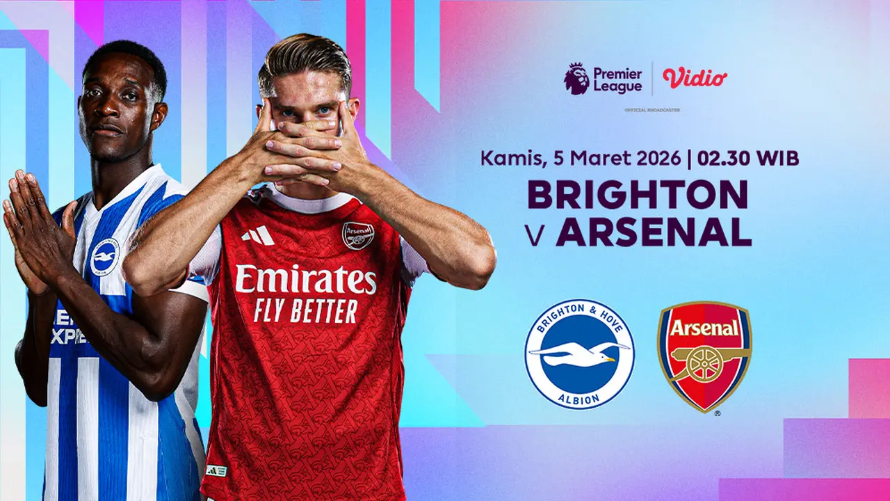 Jadwal Premier League antara Brighton vs Arsenal