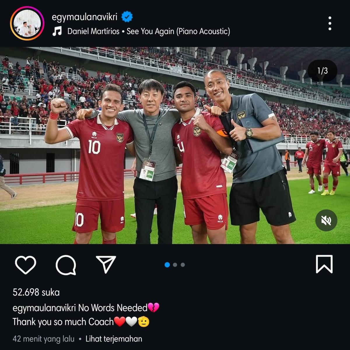 Pesan perpisahan emosional pemain TImnas Indonesia ke Shin Tae-yong