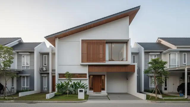 Inspirasi Fasad Jepang yang Cocok untuk Perumahan Indonesia Model Fasad Bentuk Atap Miring