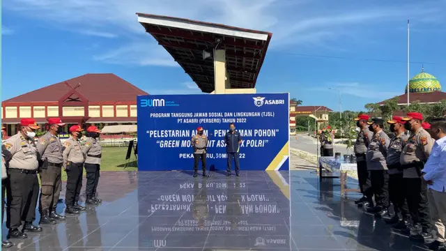 ASABRI berkolaborasi dengan Polda Riau dan SPN Polda Riau, untuk pelestarian alam dalam bentuk Penanaman Pohon