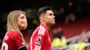 Casemiro mengakhiri perjalanannya di Manchester United setelah bergabung sejak 2022. Ia datang dari Real Madrid dan menjadi sosok penting di lini tengah tim. (AP Photo/Dave Thompson)