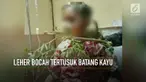 Bocah asal Karawang, Jawa Barat, jatuh ke selokan dan terluka di bagian leher.