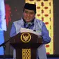 Ketua Lembaga Adat Melayu (LAM) Jambi saat memberikan sambutan dalam pengukuhan tim pemenangan Al Haris-Abdullah Sani. (sumber foto: @hba_jambi)