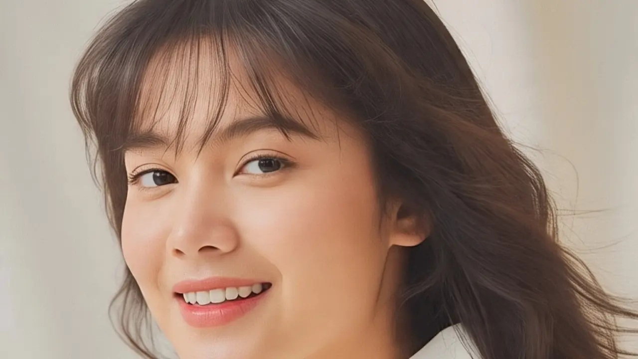 Gaya Layer Rambut Panjang dengan Poni Tipis Ala Korea
