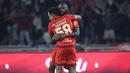 Selebrasi Allano Lima usai mencetak gol perdana Persija Jakarta saat melawan Persis Solo pada laga pekan ke-30 BRI Super League musim ini di Stadion Utama Gelora Bung Karno (SUGBK), Jakarta, Senin (27/04/2026) malam WIB. (Bola.com/Abdul Aziz)