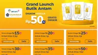 Butik Emas ANTAM Official di mana masyararakat bisa mudah membeli logam mulia Antam. Dok