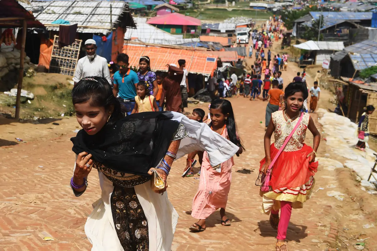 Anak Rohingya Rayakan Idul Adha di Pengungsian